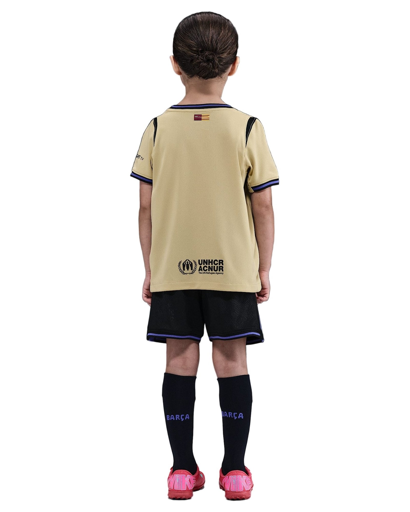 Nike Youth Kobe x FC Barcelona 25/26 Little Kids 3 - Piece Away Kit (Team Gold/Persian Violet/Black) | SoccerWearhouse