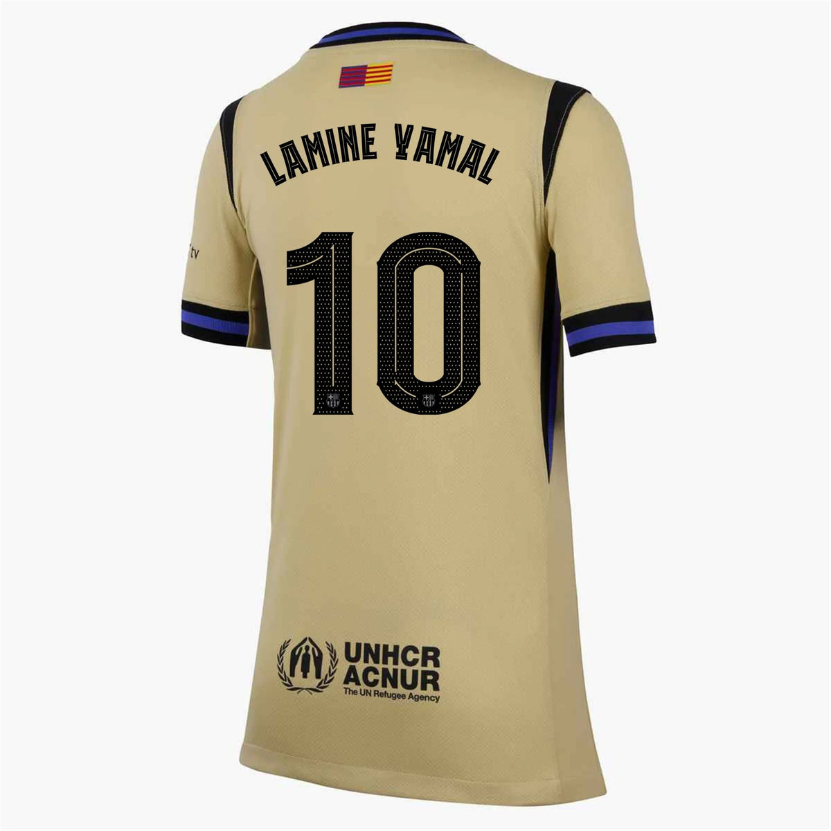 Nike Youth Lamine Yamal FC Barcelona Away Jersey 25/26 (Team Gold/Persian Violet/Black) | SoccerWearhouse