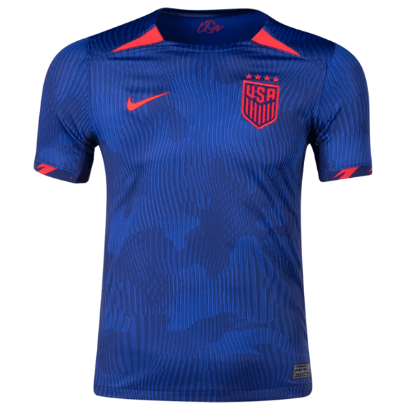 Nike Youth United States Away 4 Star Jersey 23/24 (Hyper Royal/Loyal Blue) | SoccerWearhouse
