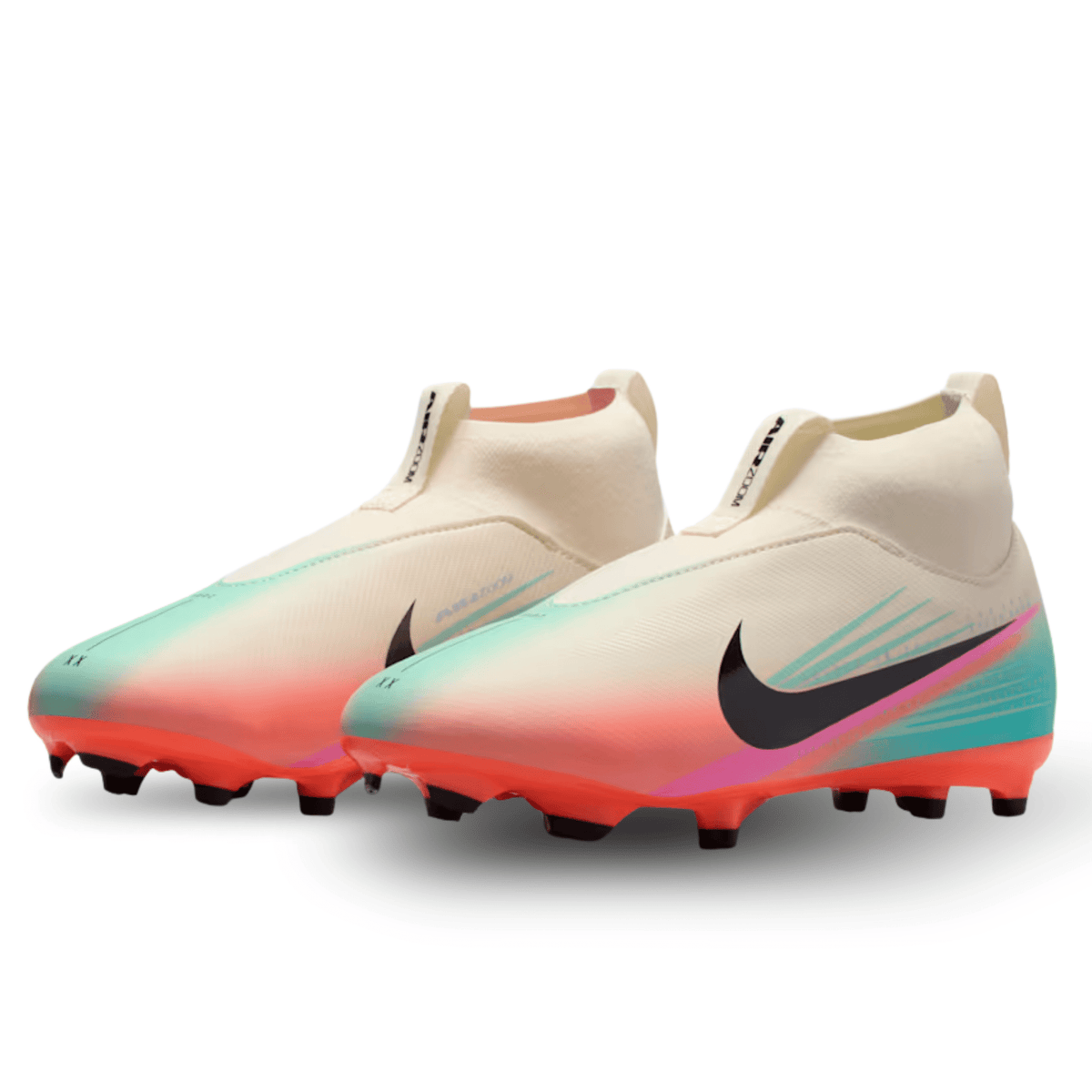 Nike Youth Zoom Mercurial Superfly 10 Academy Firm Ground/Multi Ground Soccer Cleats (Pale Ivory/Black) | SoccerWearhouse