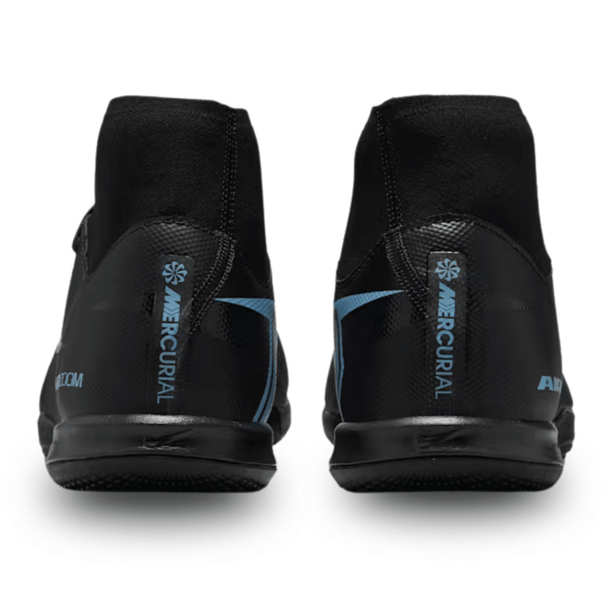 Nike Zoom Mercurial Superfly 10 Academy Indoor Soccer Shoes (Black/Ice Blue) | SoccerWearhouse