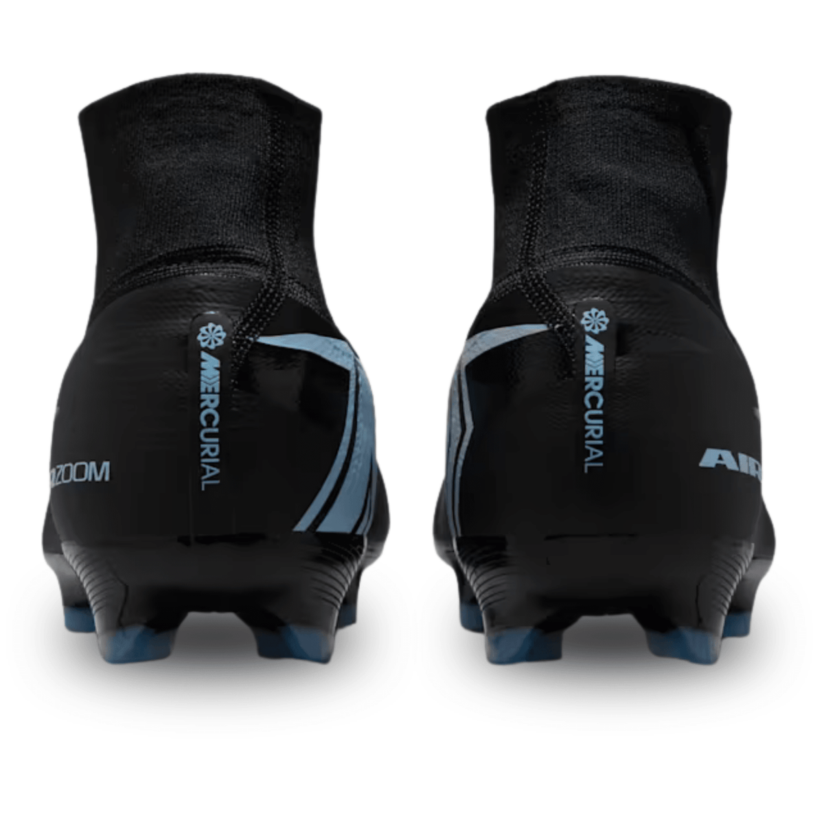 Nike Zoom Mercurial Superfly 10 Pro Firm Ground Soccer Cleats (Black/Ice Blue) | SoccerWearhouse