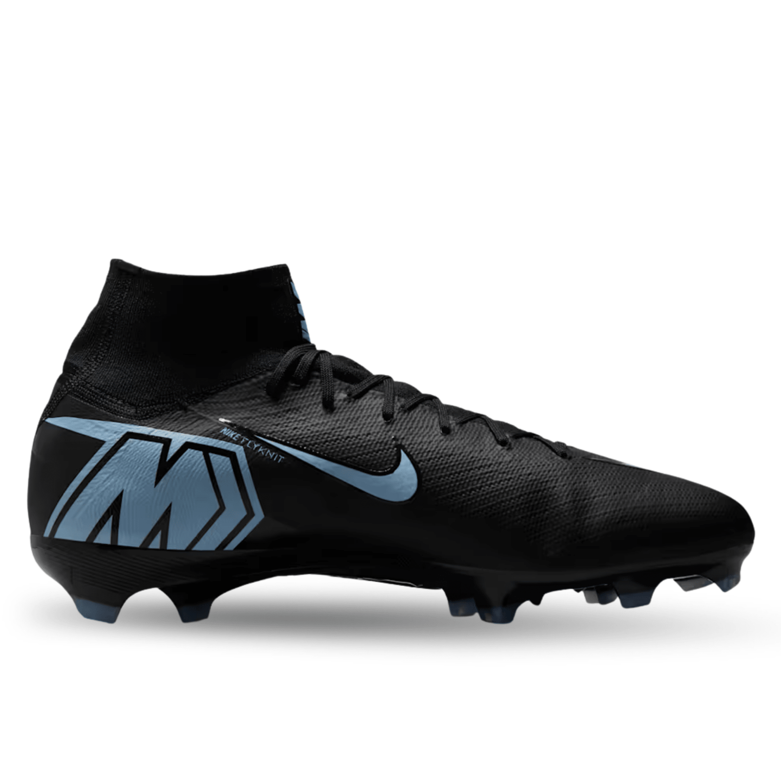 Nike Zoom Mercurial Superfly 10 Pro Firm Ground Soccer Cleats (Black/Ice Blue) | SoccerWearhouse