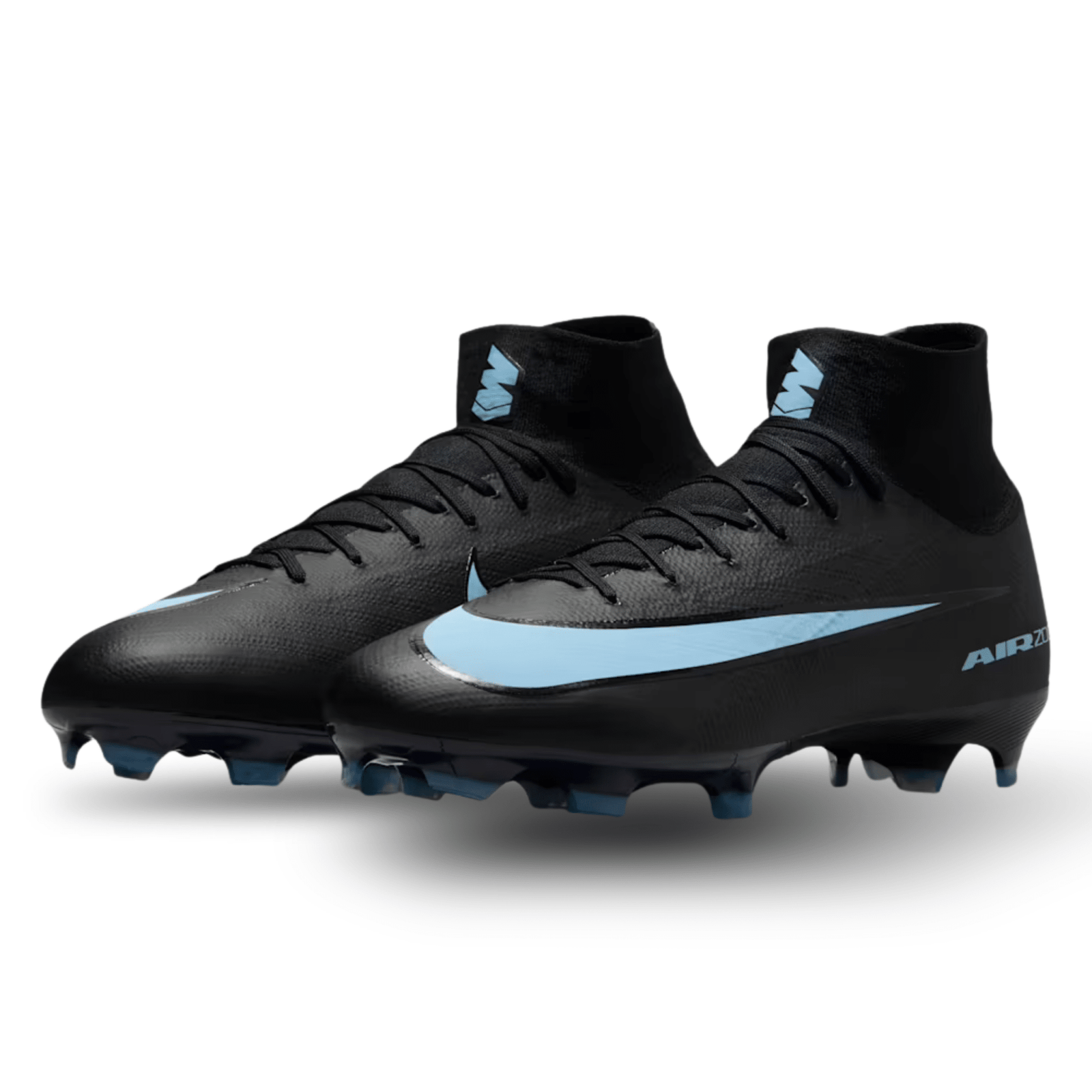 Nike Zoom Mercurial Superfly 10 Pro Firm Ground Soccer Cleats (Black/Ice Blue) | SoccerWearhouse