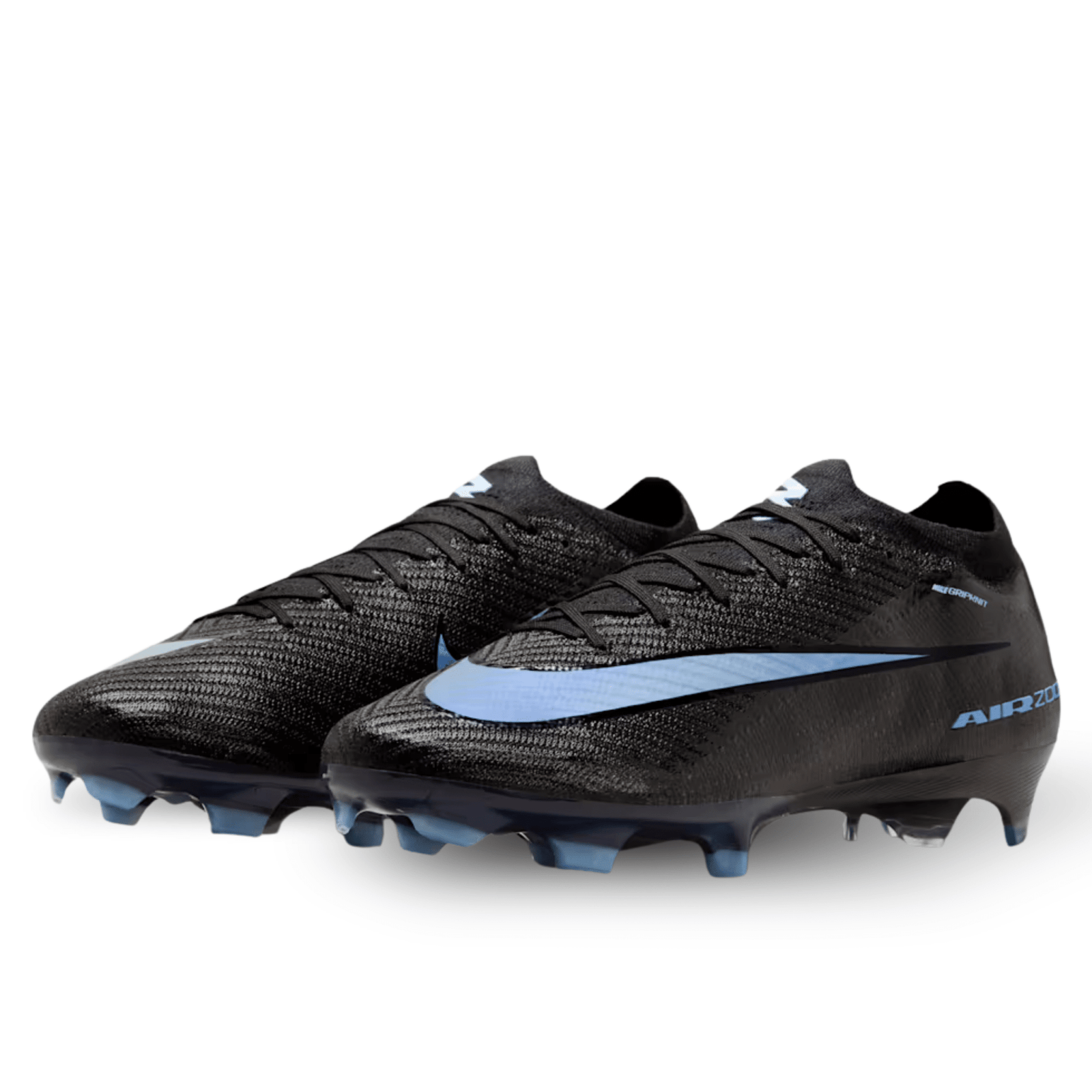 Nike Zoom Mercurial Vapor 16 Elite Firm Ground Soccer Cleats (Black/Ice Blue) | SoccerWearhouse
