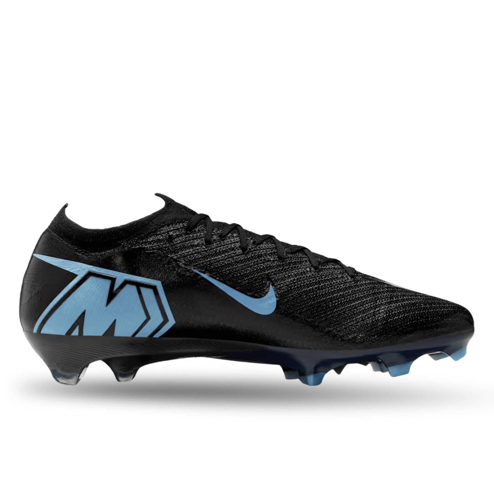 Nike Zoom Mercurial Vapor 16 Elite Firm Ground Soccer Cleats (Black/Ice Blue) | SoccerWearhouse