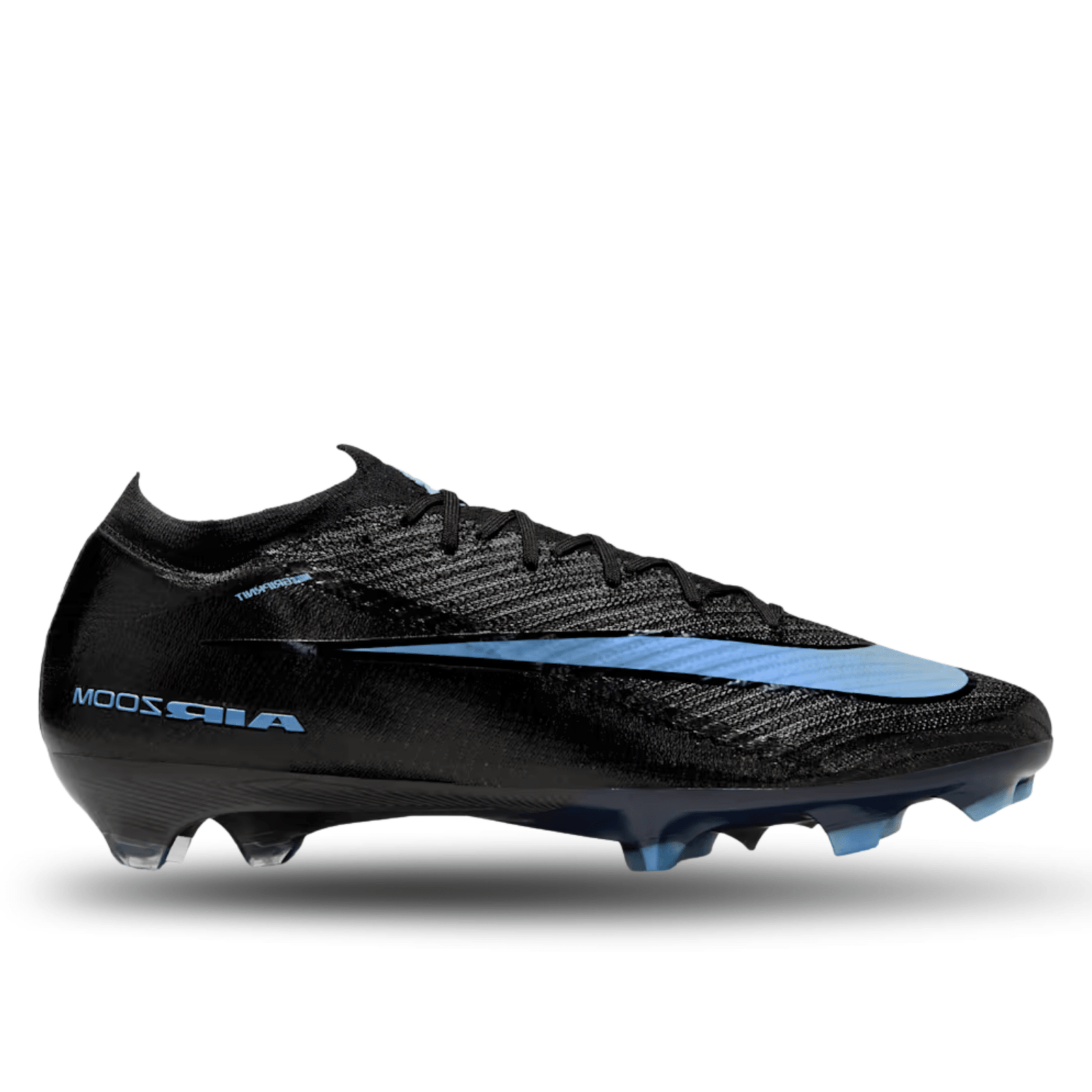 Nike Zoom Mercurial Vapor 16 Elite Firm Ground Soccer Cleats (Black/Ice Blue) | SoccerWearhouse