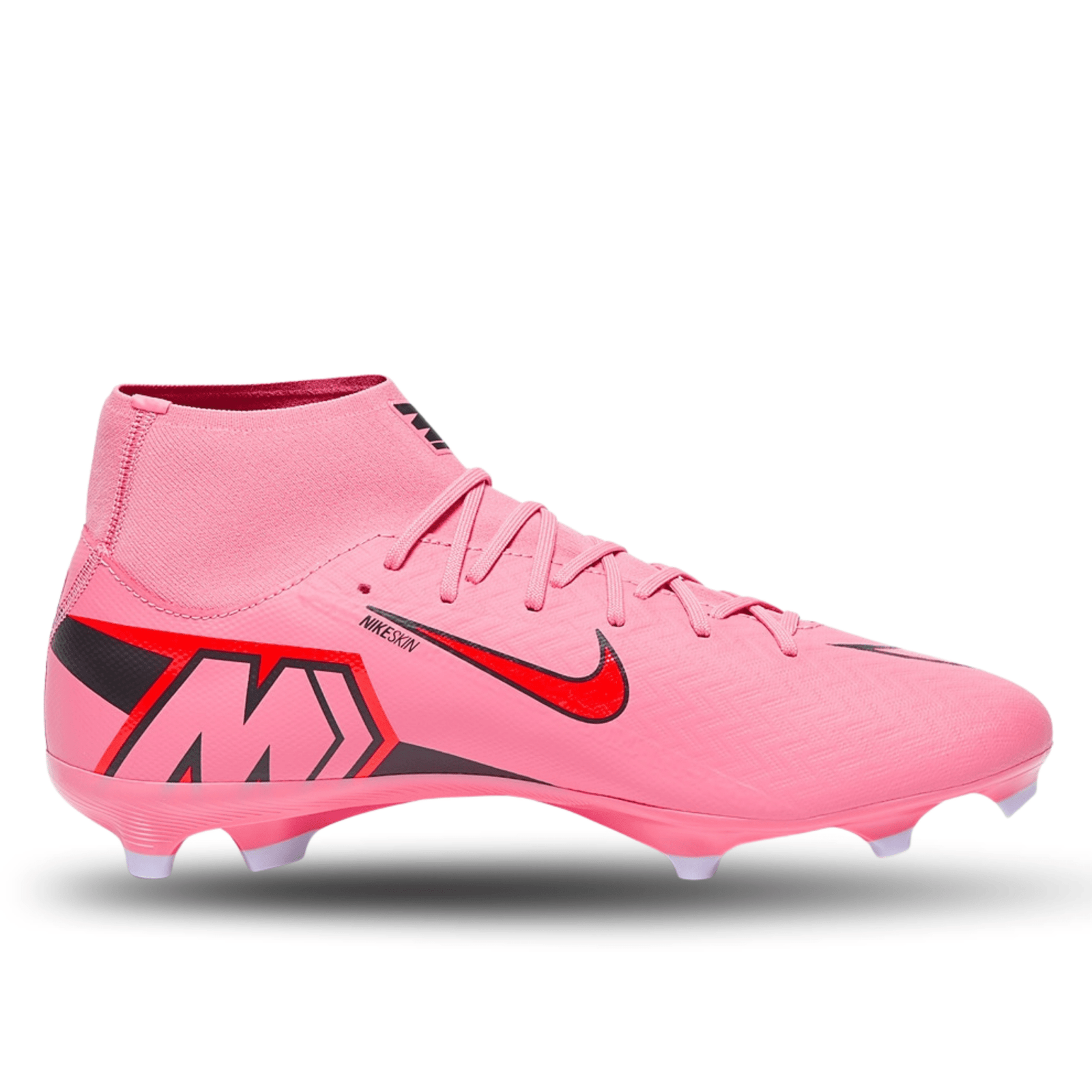 Nike Zoom Superfly 10 Academy FG/MG Soccer Cleats (Magic Flamingo/Black - Total Crimson) | SoccerWearhouse