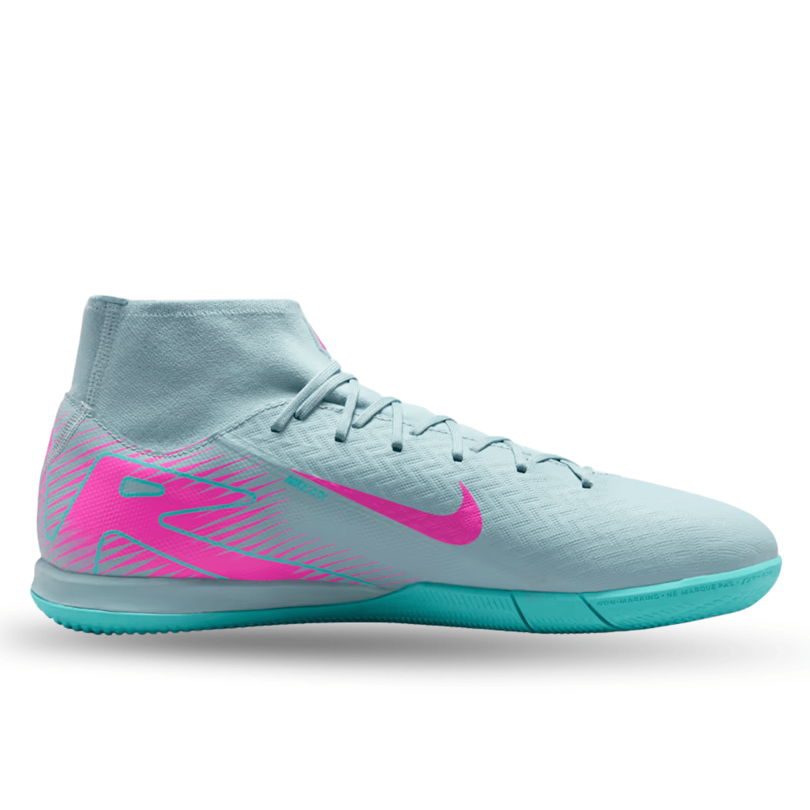 Nike Zoom Superfly 10 Academy IC Indoor Soccer Shoes (Ocean Cube/Pink Blast) | SoccerWearhouse