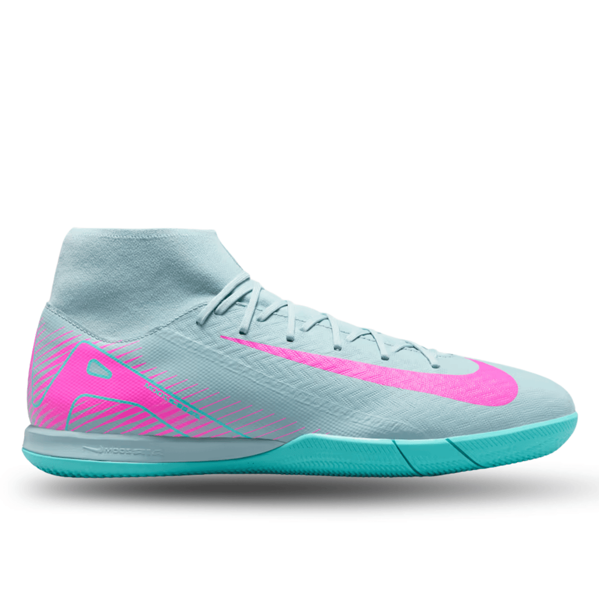 Nike Zoom Superfly 10 Academy IC Indoor Soccer Shoes (Ocean Cube/Pink Blast) | SoccerWearhouse