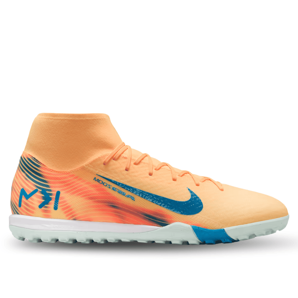 Nike Zoom Superfly 10 Academy KM Turf Soccer Shoes (Melon Tint/Neo Turq/Igloo) | SoccerWearhouse