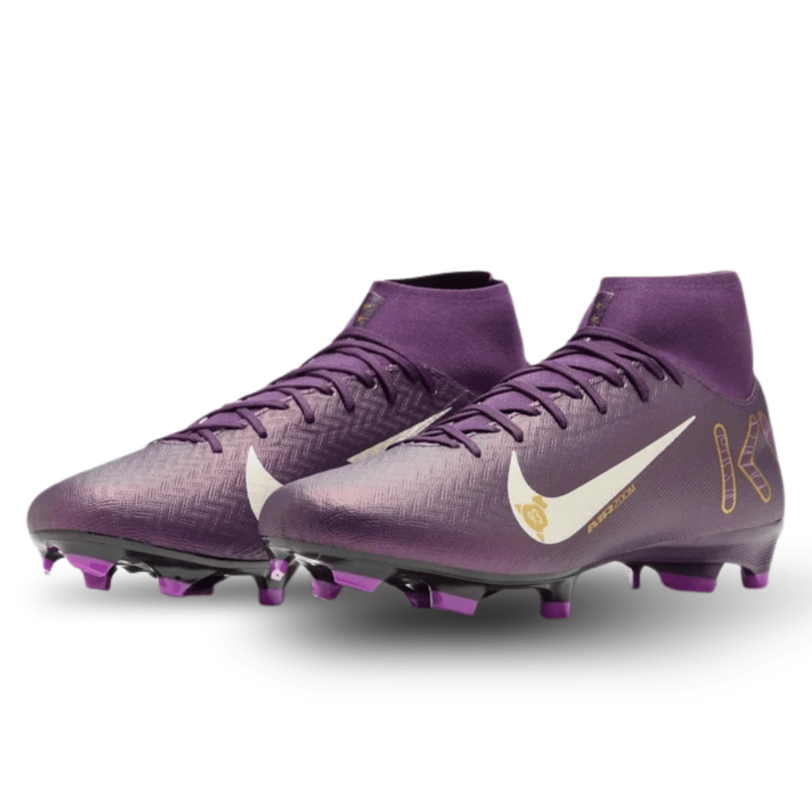 Nike Zoom Superfly 10 Academy Kylian Mbappe KM FG/MG Soccer Cleats (Grand Purple/Pale Ivory) | SoccerWearhouse