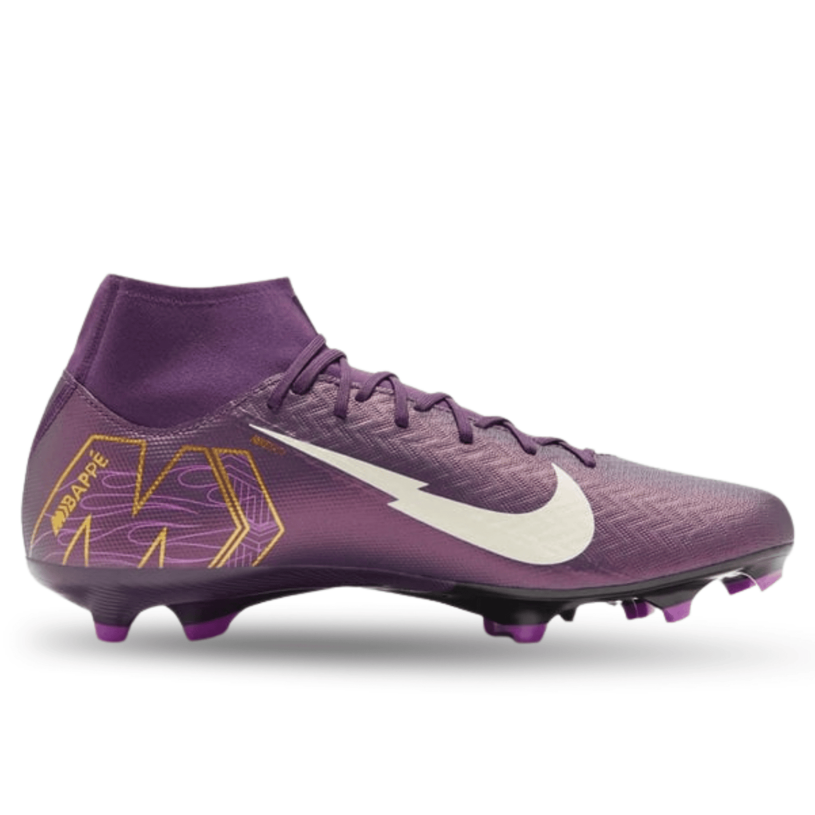 Nike Zoom Superfly 10 Academy Kylian Mbappe KM FG/MG Soccer Cleats (Grand Purple/Pale Ivory) | SoccerWearhouse