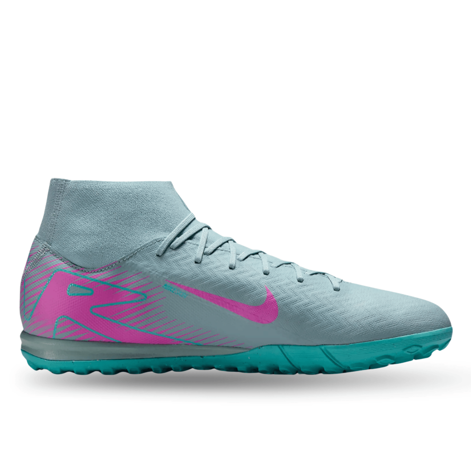 Nike Zoom Superfly 10 Academy TF Turf Soccer Shoes (Ocean Cube/Pink Blast) | SoccerWearhouse
