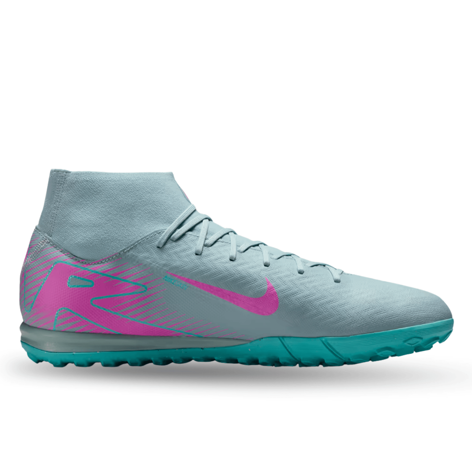 Nike Zoom Superfly 10 Academy TF Turf Soccer Shoes (Ocean Cube/Pink Blast) | SoccerWearhouse