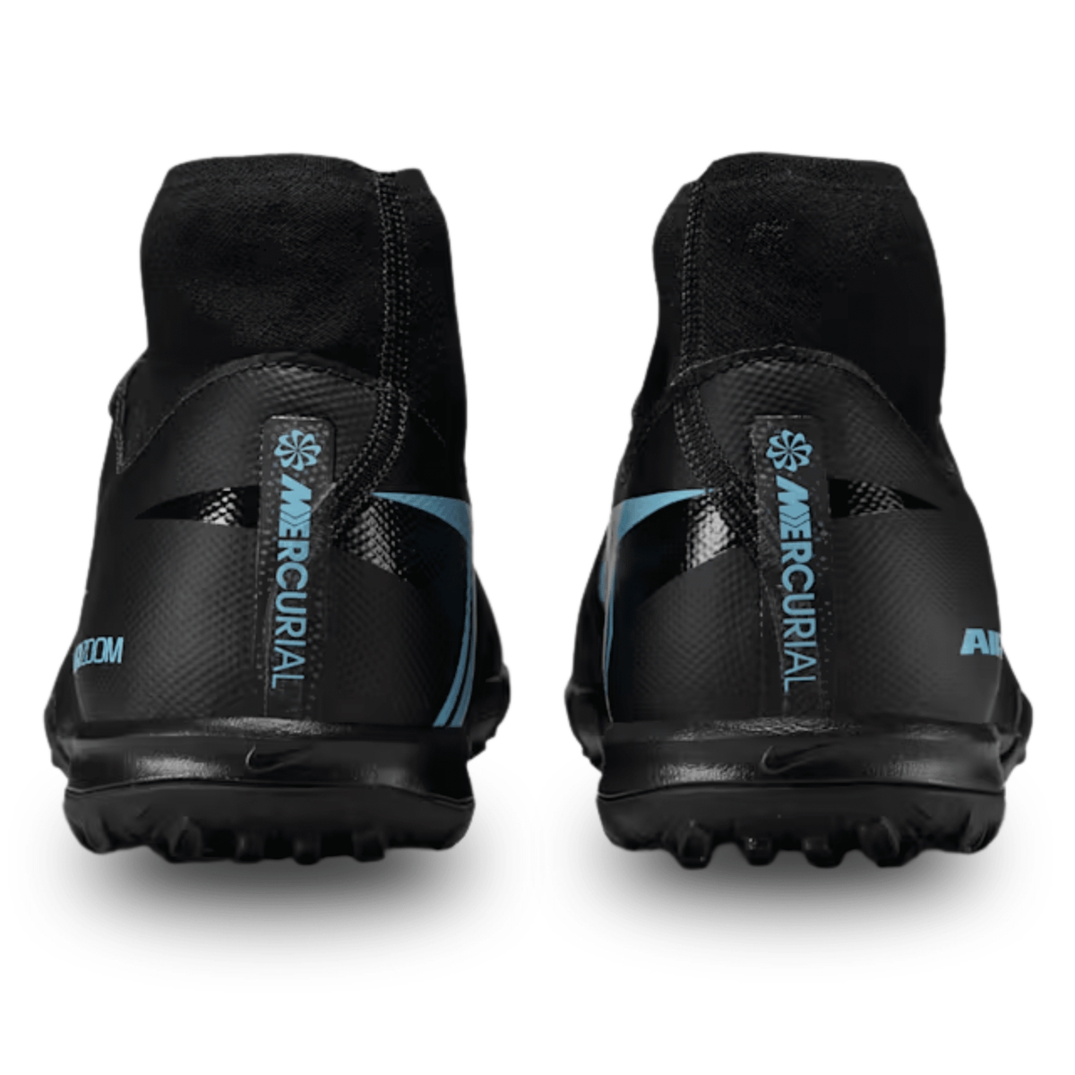Nike Zoom Superfly 10 Academy Turf Soccer Shoes (Black/Ice Blue) | SoccerWearhouse