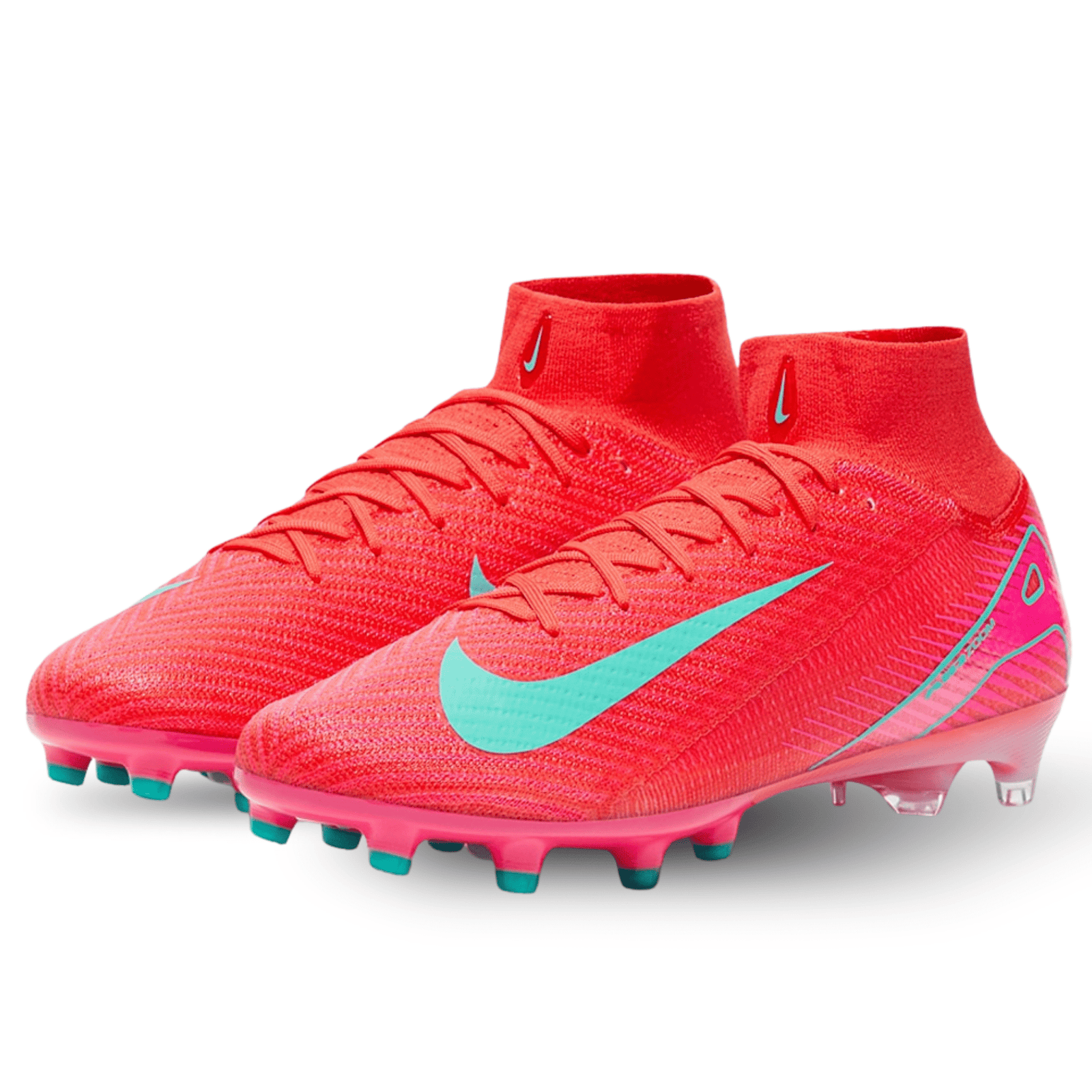 Nike Zoom Superfly 10 Elite AG - Pro Soccer Cleats (Ember Glow/Aurora Green) | SoccerWearhouse