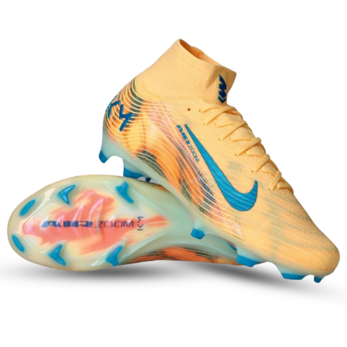 Nike Zoom Superfly 10 Elite KM Firm Ground Soccer Cleats (Melon Tint/Neo Turq/Igloo) | SoccerWearhouse