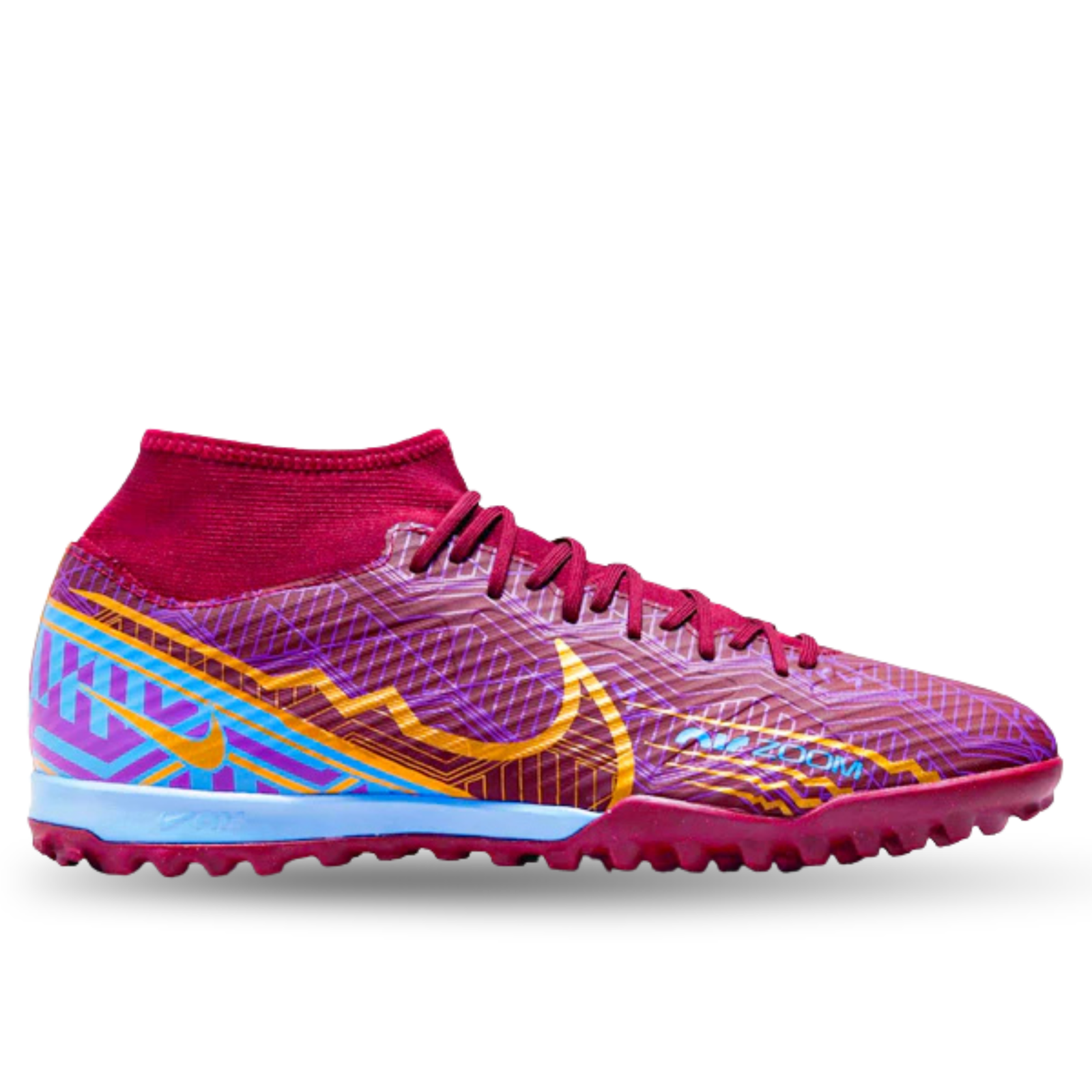 Nike Zoom Superfly 9 Academy KM Turf (Dark Beetroot/Metallic Vivid Gold) | SoccerWearhouse