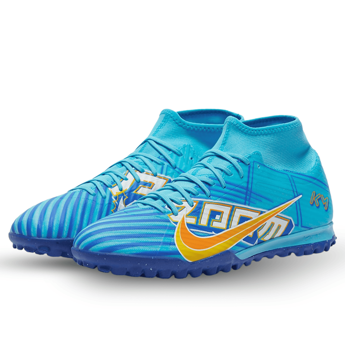Nike Zoom Superfly 9 Academy Turf Soccer Shoes (Baltic Blue/White) | SoccerWearhouse