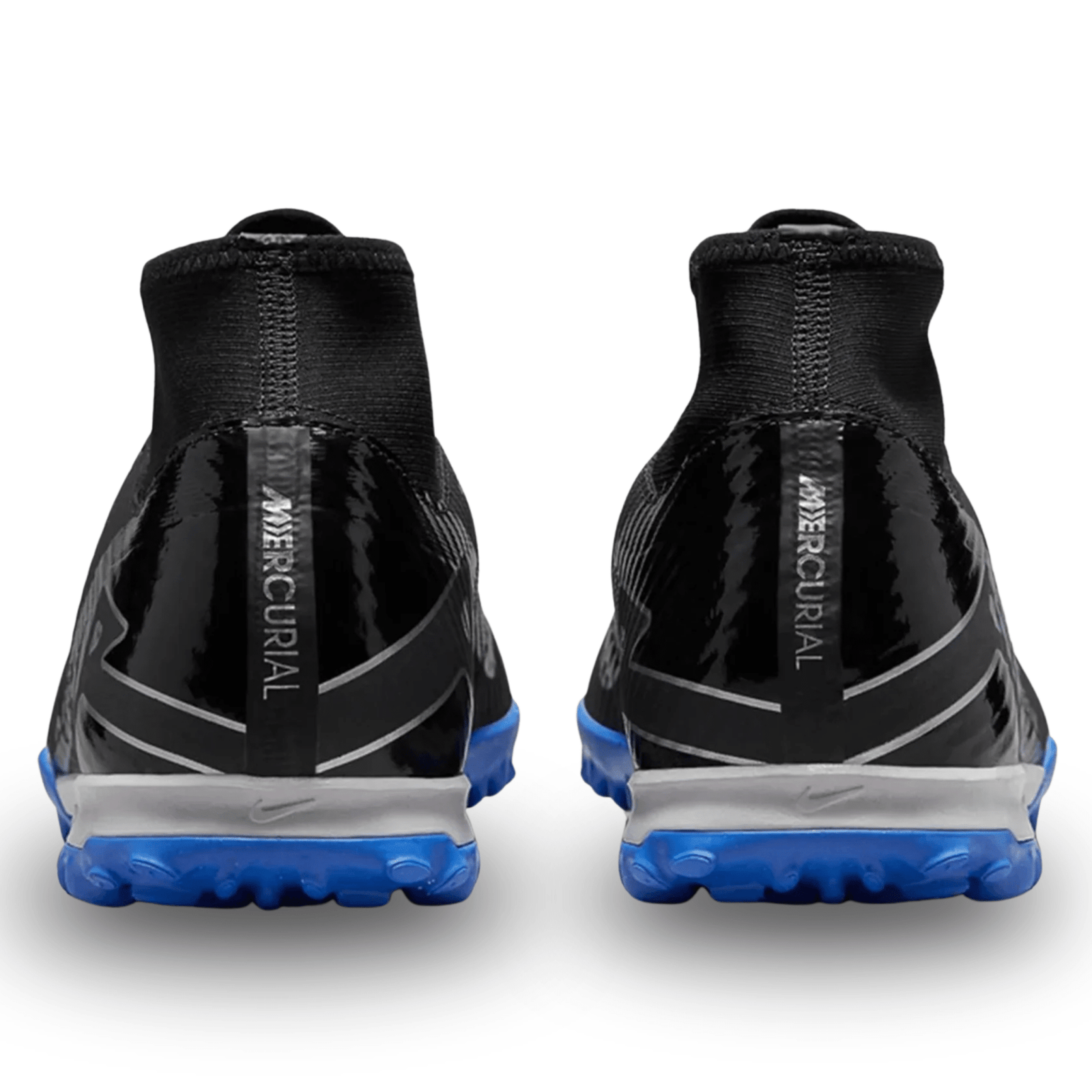 Nike Zoom Superfly 9 Academy Turf Soccer Shoes (Black/Chrome - Hyper Royal) | SoccerWearhouse