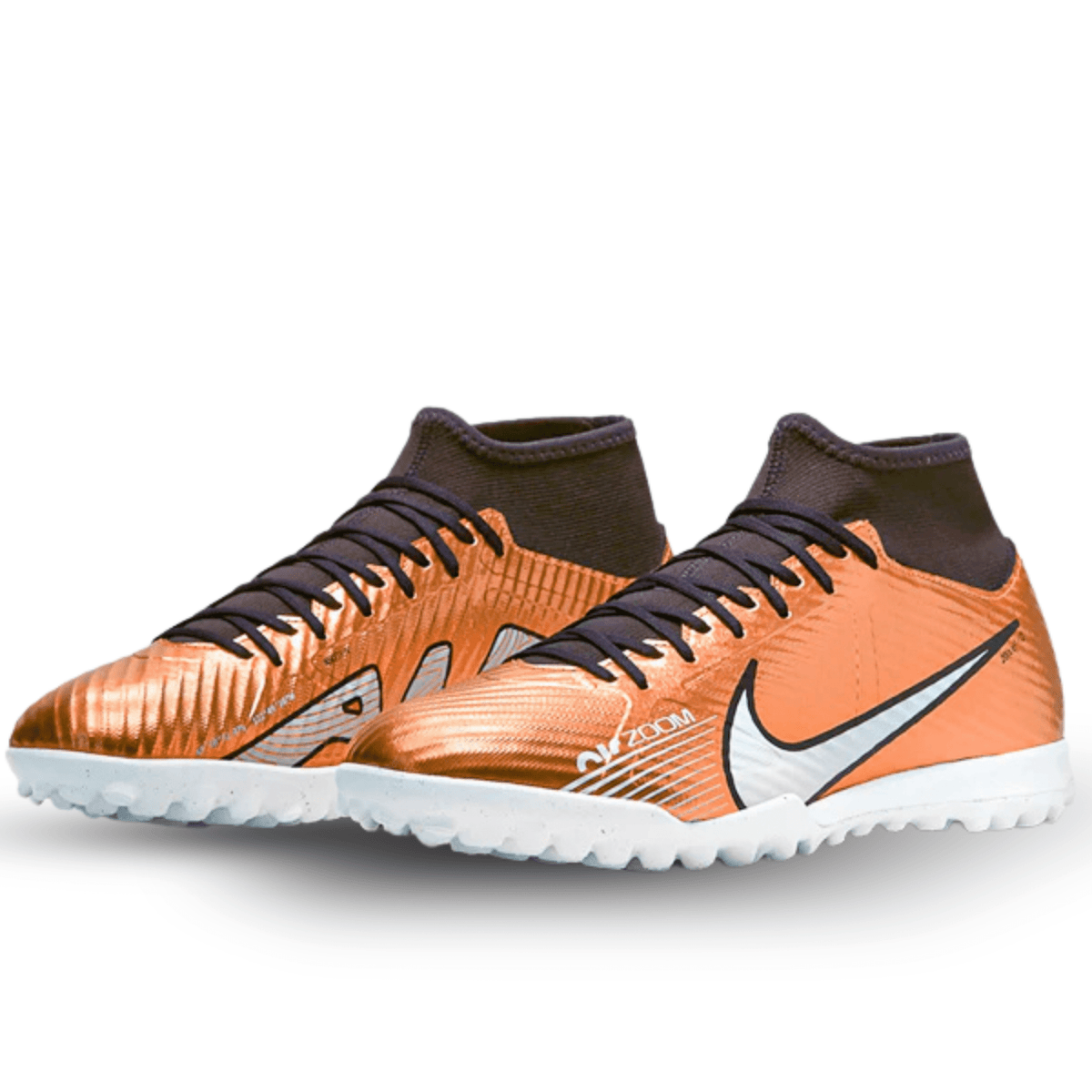 Nike Zoom Superfly 9 Academy Turf Soccer Shoes (Metallic Copper) | SoccerWearhouse