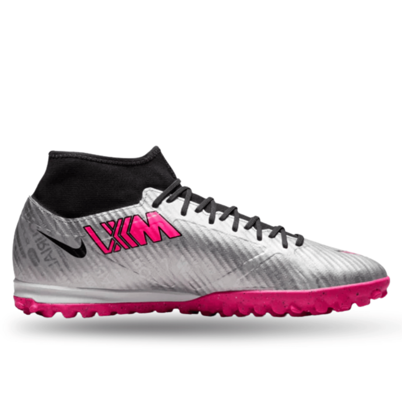 Nike Zoom Superfly 9 Academy XXV Turf Soccer Shoes (Metallic Silver/Hyper Pink) | SoccerWearhouse