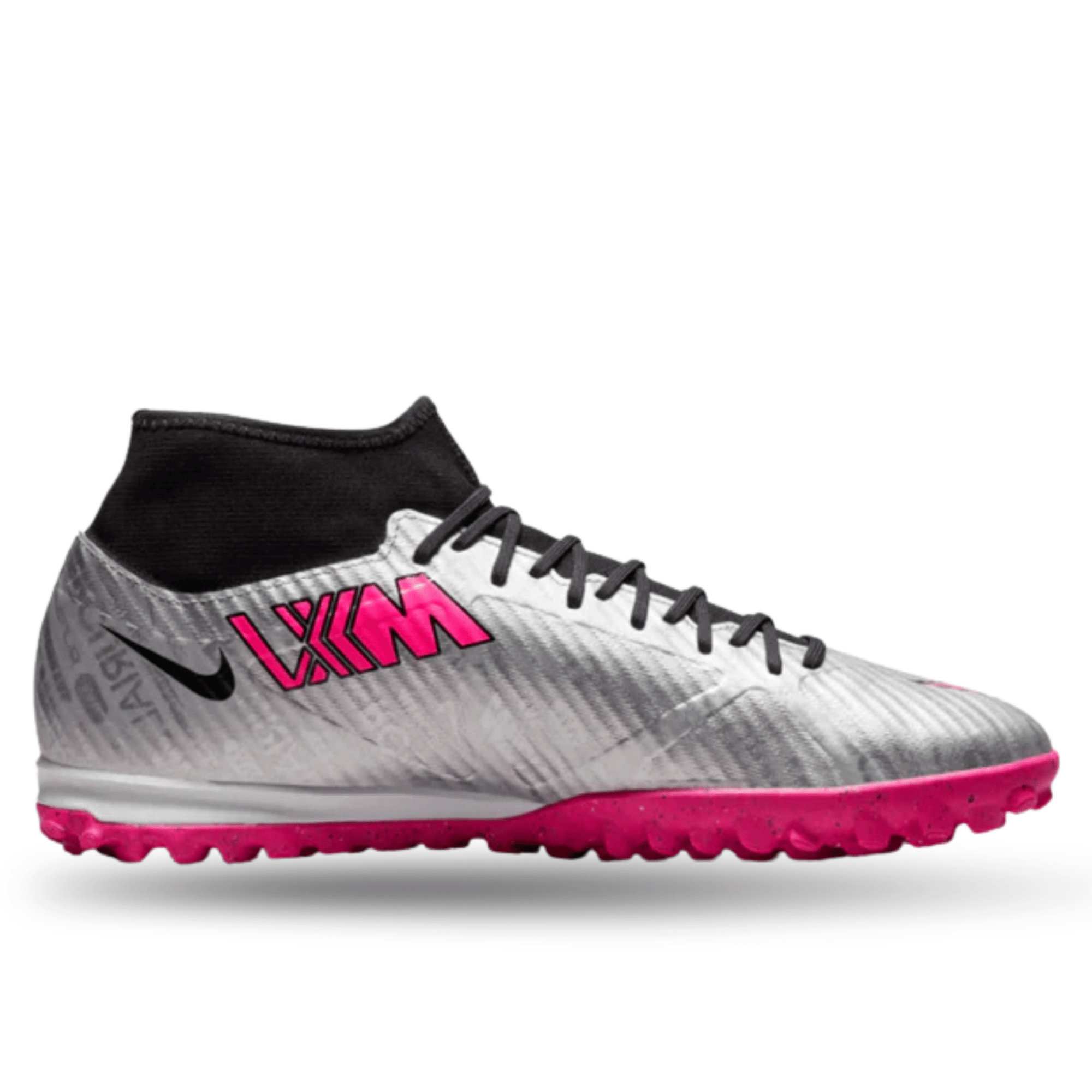 Nike Zoom Superfly 9 Academy XXV Turf Soccer Shoes (Metallic Silver/Hy