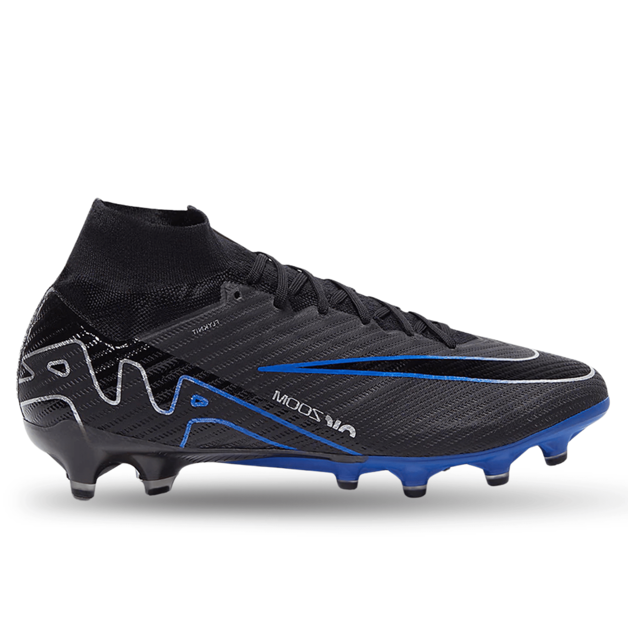 Nike Zoom Superfly 9 Elite AG-Pro Soccer Cleats (Black/Chrome-Hyper Ro