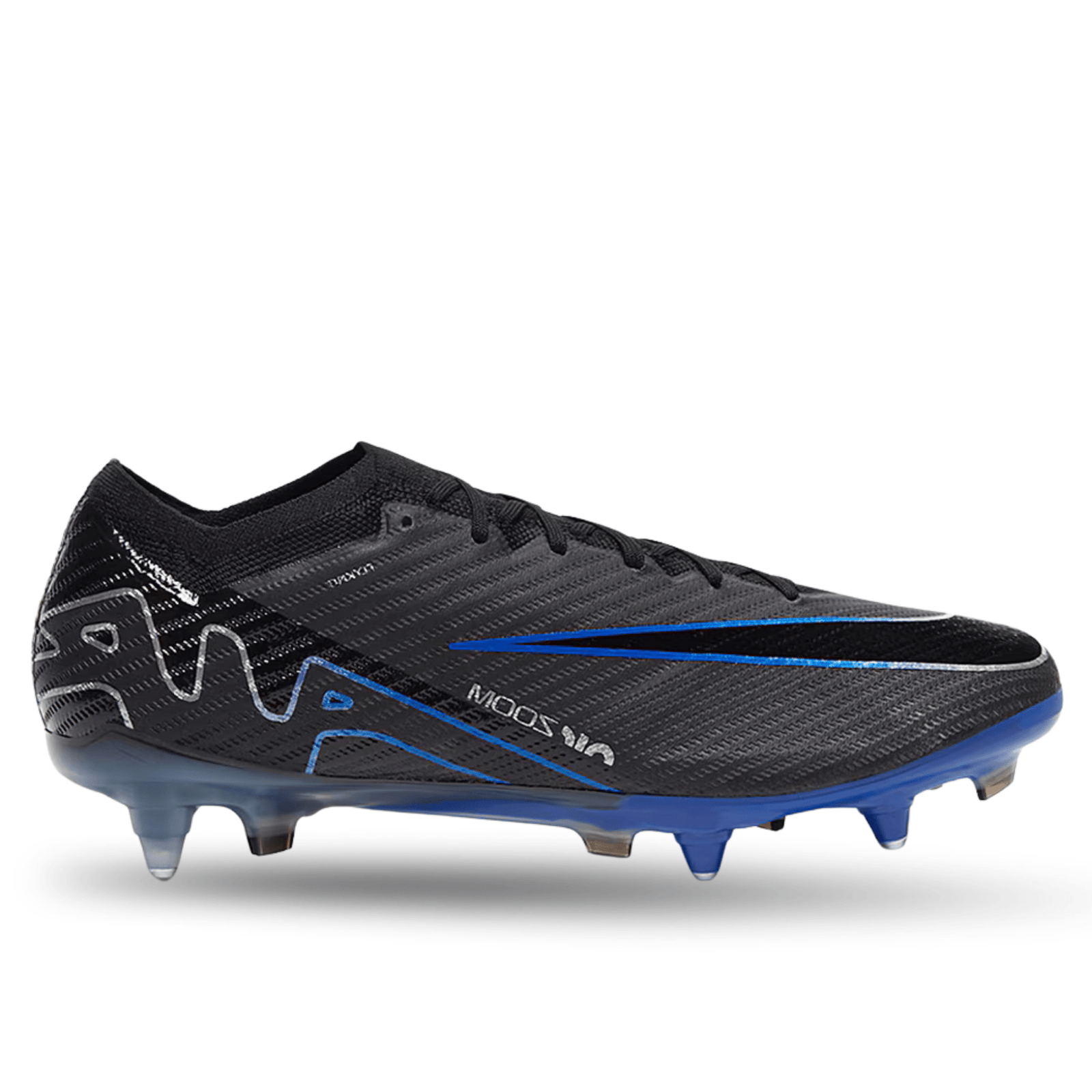 Nike Zoom Vapor 15 Elite SG - Pro Soccer Cleats (Black/Chrome - Hyper Royal) | SoccerWearhouse