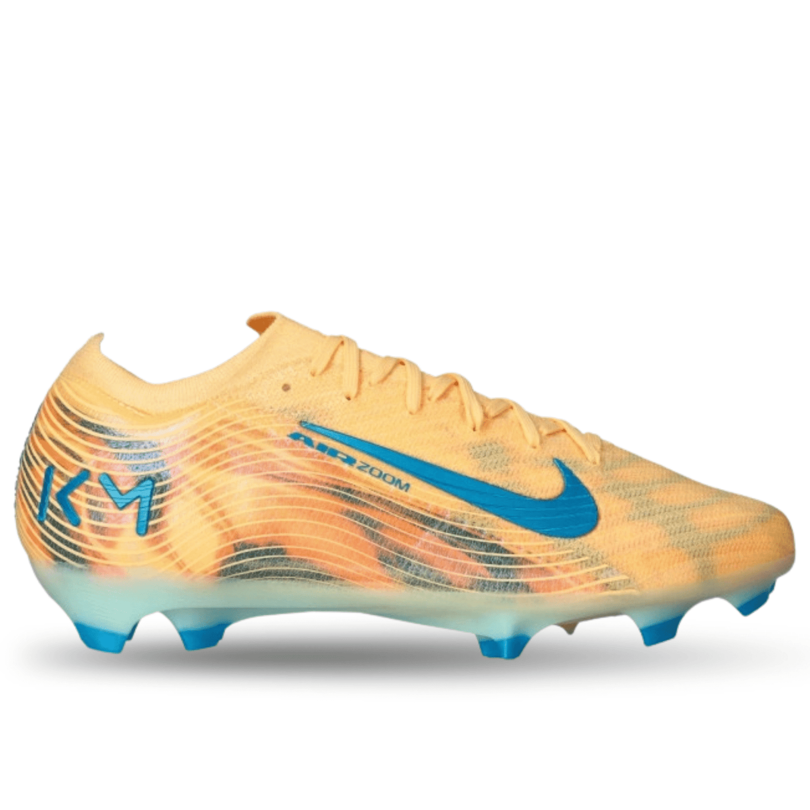 Nike Zoom Vapor 16 Elite KM Firm Ground Soccer Cleats (Melon Tint/Neo Turq/Igloo) | SoccerWearhouse
