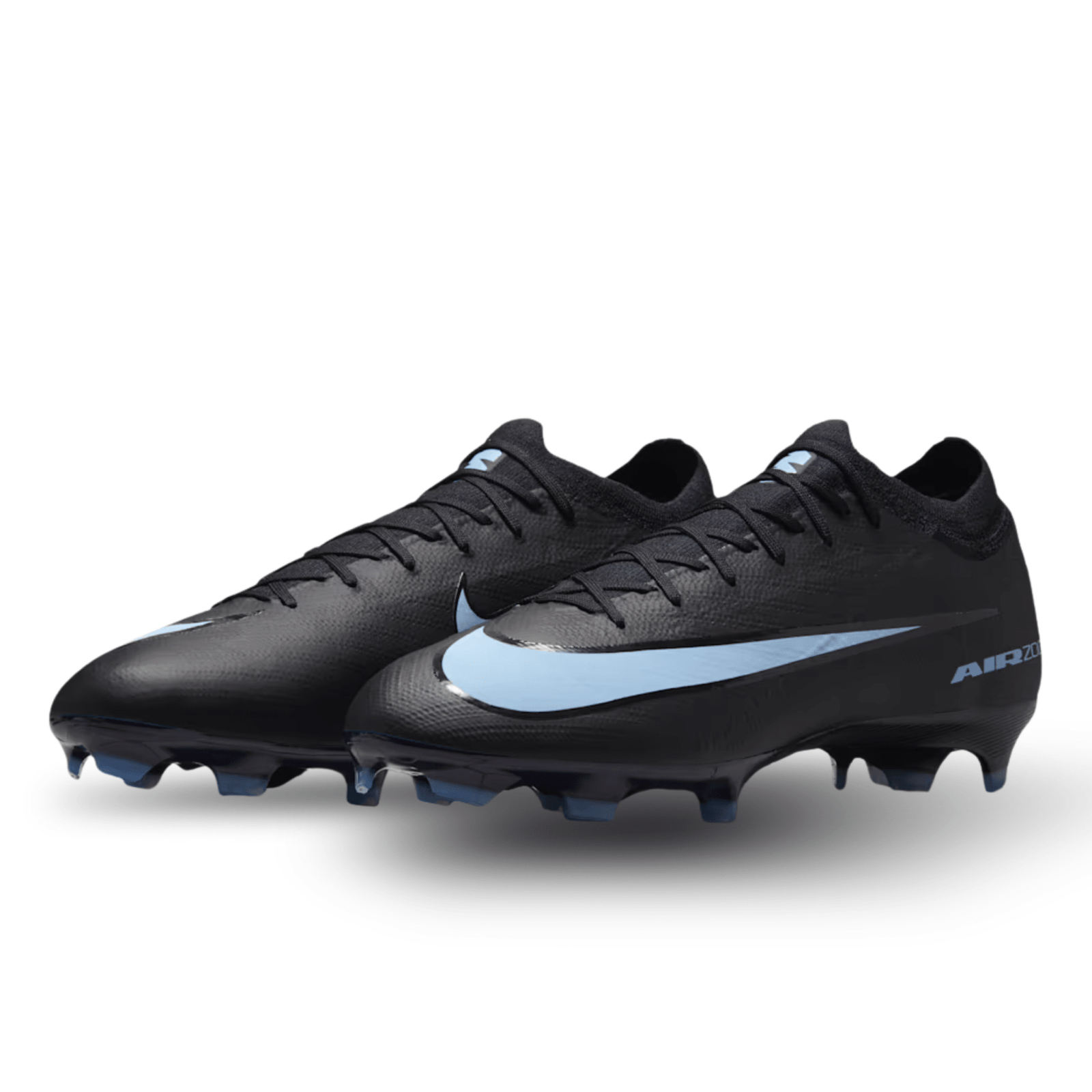 Nike Zoom Vapor 16 Pro Firm Ground Soccer Cleats (Black/Ice Blue) | SoccerWearhouse