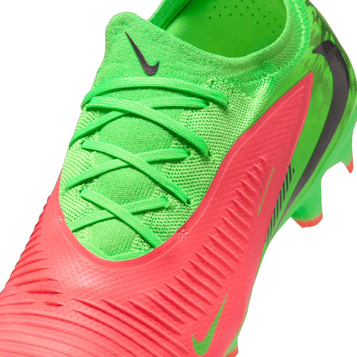 Nike Phantom 6 Low Pro EH Firm Ground Soccer Cleats (Hot Punch/Black-Green Strike)