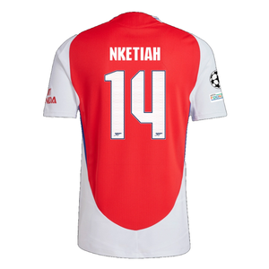 adidas Arsenal Authentic Eddie Nketiah Home Jersey w/ Champions League Patches 24/25 (Better Scarlet/White)