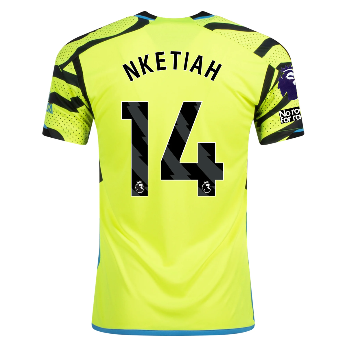 adidas Arsenal Eddie Nketiah Away Jersey w/ EPL + No Room For Racism P
