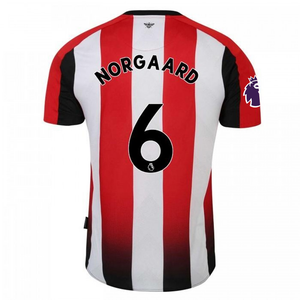 Umbro Brentford Christian Nørgaard Home Jersey w/ EPL Patch 24/25 (Red/White)