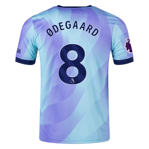 adidas Arsenal Authentic Martin Odegaard Third Jersey w/ EPL Patch 24/25 (Clear Aqua/Light Flash Purple)