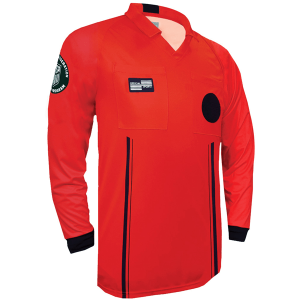 Official Sports Long Sleeve Referee Jersey (Red) | SoccerWearhouse