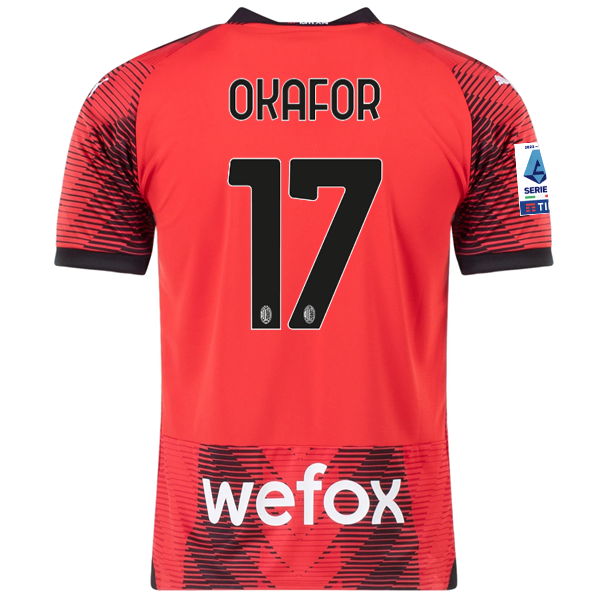 Puma AC Milan Noah Okafor Home Jersey w Serie A Patch 23 24 Puma