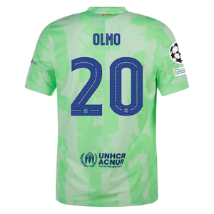 Nike Barcelona Dani Olmo Third Jersey w/ Champions League Patches 24/25 (Barely Volt/Old Royal)