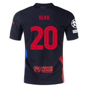 Nike Barcelona Authentic Dani Olmo Away Jersey w/ Champions League Patches 24/25 (Black/University Red/Hyper Royal)