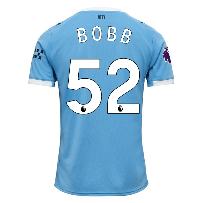 Oscar Bobb Manchester City Home Jersey 25/26 w/ EPL + Sponsor Patch (Team Light Blue/Puma White) | SoccerWearhouse