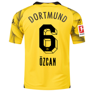 Puma Mens Borussia Dortmund Salih Özcan Third Jersey w/ Bundesliga Patch 23/24 (Cyber Yellow/Puma Black)