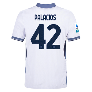 Nike Inter Milan Authentic Tomás Palacios Away Jersey w/ Serie A + Scudetto Patch 24/25 (White/Silver)