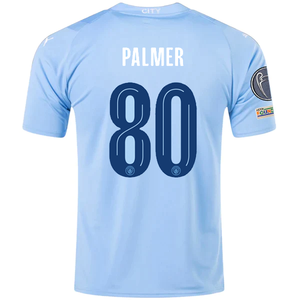 Puma Manchester City Cole Palmer Home Jersey w/ Champions League Patches 23/24 (Team Light Blue/Puma White)