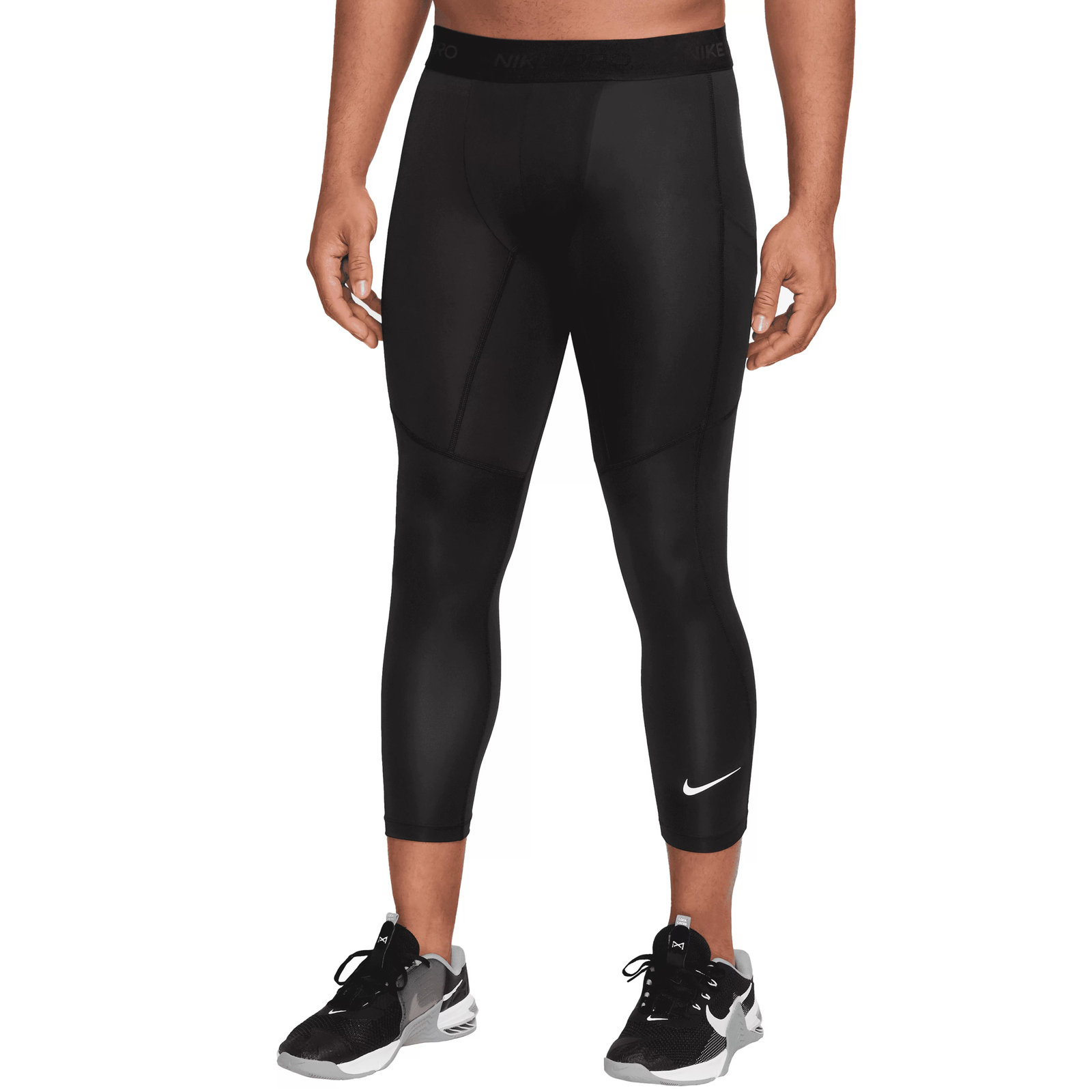 Nike Mens Pro Dri Fit 3/4 Length Compression Pants (Black)