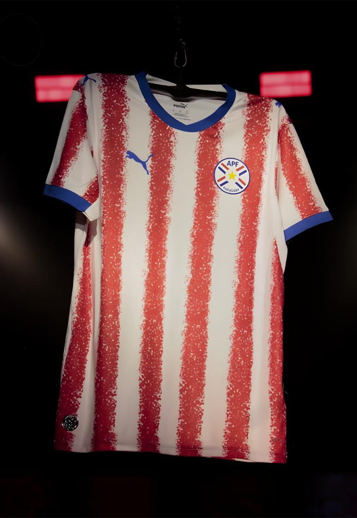 Puma Mens Paraguay Miguel Almiron Home Jersey 2026 (Puma Red/White)