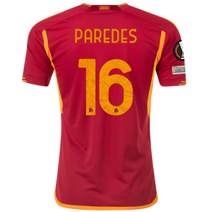 adidas Roma Leandro Paredes Home Jersey w/ Europa League Patches 23/24 (Team Victory Red)