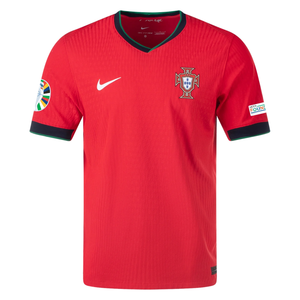Nike Portugal Authentic Match Home Jersey w/ Euro 2024 Patches 24/25 (University Red/Pine Green/Sail)
