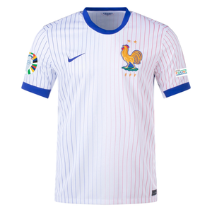 Nike France Away Jersey w/ Euro 2024 Patches 24/25 (White/Bright Blue)